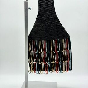 Multi-colored Beaded Fringe Evening Bag